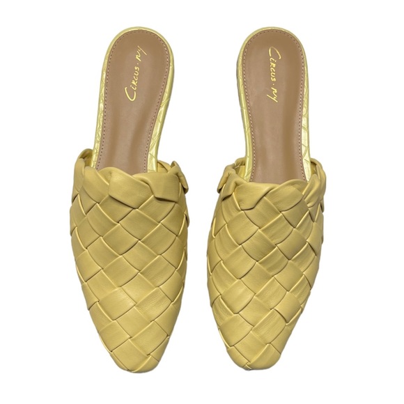 NEW Circus by Sam Edelman Olena Woven Mules size 8.5 Yellow - Picture 2 of 11